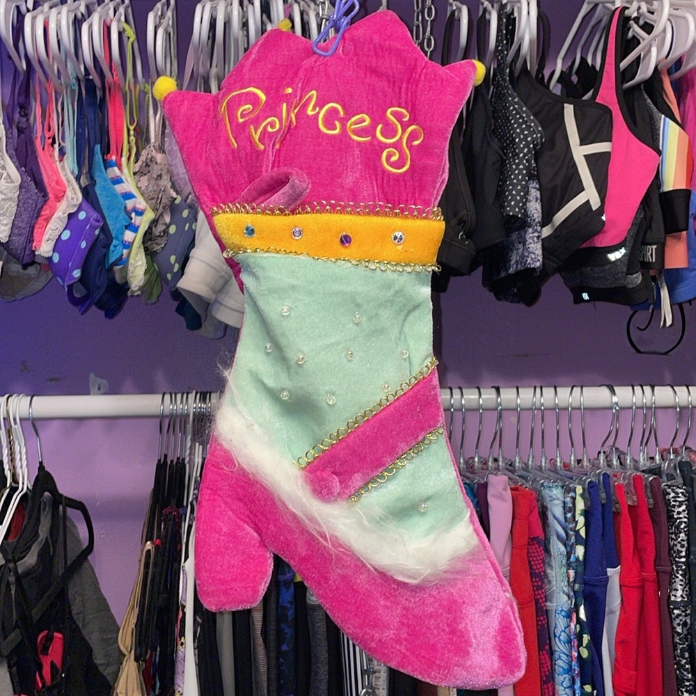 Unique vintage new Barbie Princess stocking for Christmas heels shoes pump pink